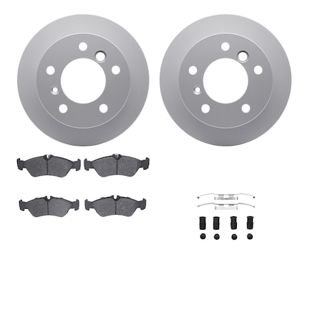 4512-40094, Geospec Rotors With 5000 Advanced Brake Pads Includes Hardware,  Silver